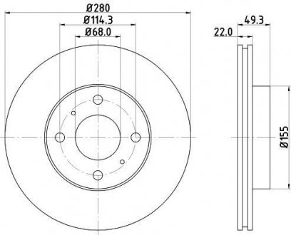 Тормозной диск HELLA 8DD355107991