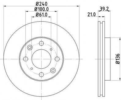 Тормозной диск HELLA 8DD355108151