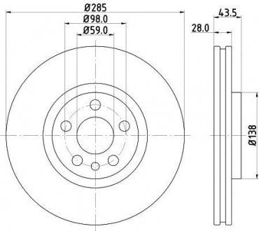 Тормозной диск HELLA 8DD355108761