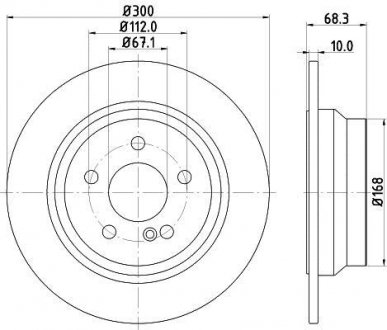 Тормозной диск 8DD 355 108-841 BEHR / HELLA 8DD355108841 (фото 1)
