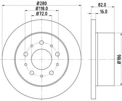 Тормозной диск HELLA 8DD355108961