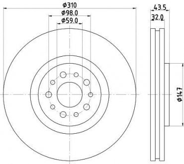 Тормозной диск HELLA 8DD355109131