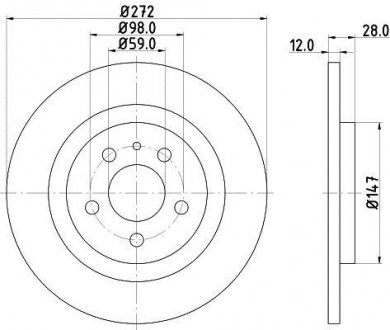 Тормозной диск HELLA 8DD355109151