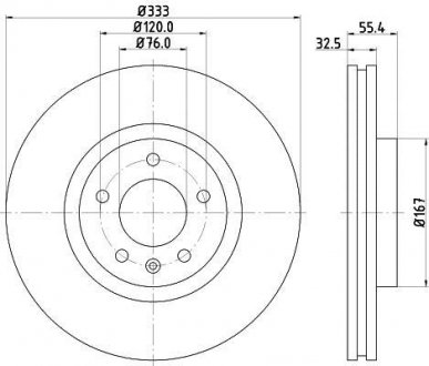 Тормозной диск HELLA 8DD355109681