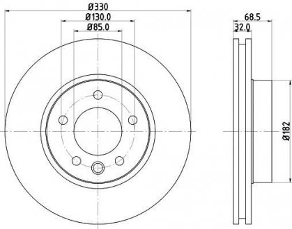 Тормозной диск 8DD 355 109-741 BEHR / HELLA 8DD355109741