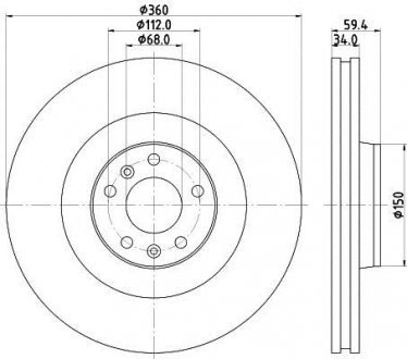 Тормозной диск HELLA 8DD355109851