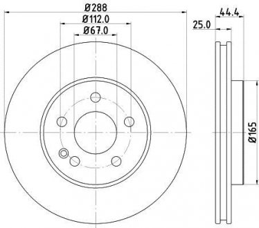 Тормозной диск 8DD 355 111-081 BEHR / HELLA 8DD355111081