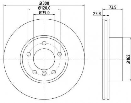 Диски тормозов. перед. BMW 1 (E87) 3 (E90) 05-> (300x24) BEHR / HELLA 8DD 355 111-921