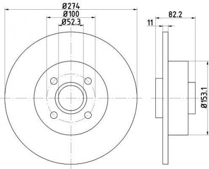 Тормозной диск HELLA 8DD355112211