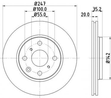 Тормозной диск HELLA 8DD355112311