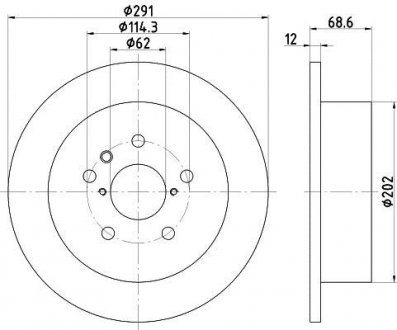 Тормозной диск HELLA 8DD355112421