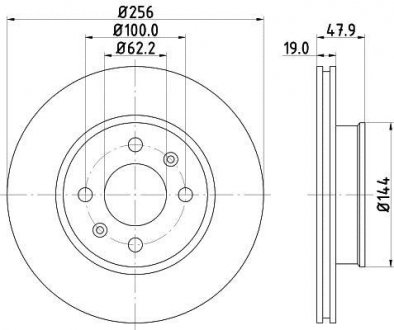 Тормозной диск HELLA 8DD355112471