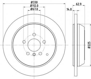 Гальмівний диск зад. DB M-Clas 164 3.0CDI 06- BEHR / HELLA 8DD 355 113-211