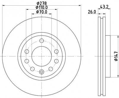 Тормозной диск HELLA 8DD355113611