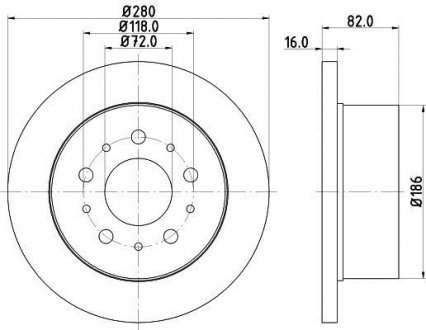 Тормозной диск HELLA 8DD355113711