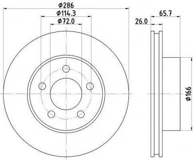 Тормозной диск HELLA 8DD355114761