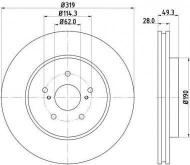 Тормозной диск 8DD 355 114-981 BEHR / HELLA 8DD355114981 (фото 1)