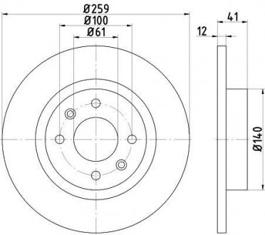 Тормозной диск 8DD 355 115-271 BEHR / HELLA 8DD355115271