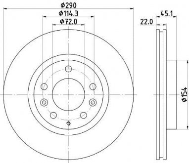 Тормозной диск HELLA 8DD355115311