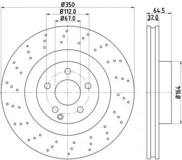 Диск гальмівний з покриттям PRO; передн. HELLA 8DD355115401