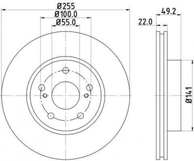 Тормозной диск HELLA 8DD355115691