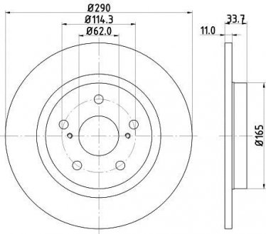 Тормозной диск 8DD 355 116-121 BEHR / HELLA 8DD355116121