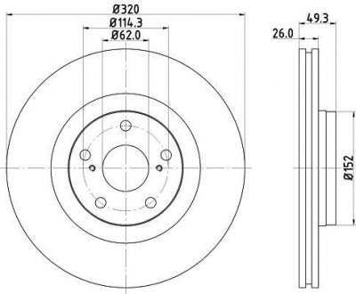 Тормозной диск HELLA 8DD355116131