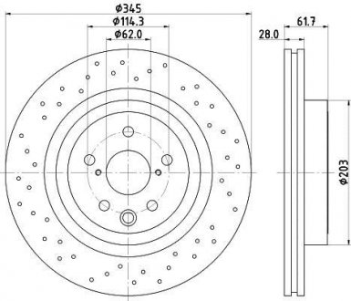 Тормозной диск HELLA 8DD355116511