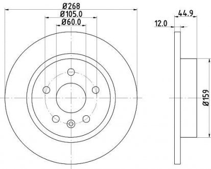 Тормозной диск 8DD 355 116-581 BEHR / HELLA 8DD355116581