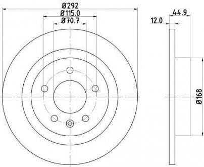 Тормозной диск Opel Astra, Zafira, 10- HELLA 8DD 355 116-601 (фото 1)