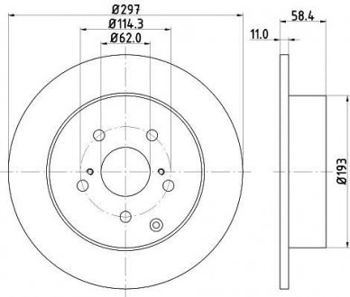 Тормозной диск HELLA 8DD355116811