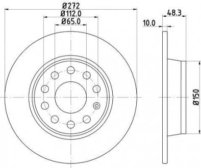 Тормозной диск 8DD 355 116-971 BEHR / HELLA 8DD355116971