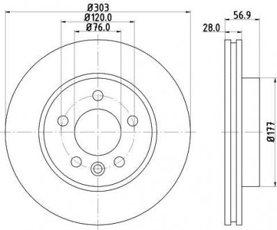 Тормозной диск 8DD 355 117-151 BEHR / HELLA 8DD355117151