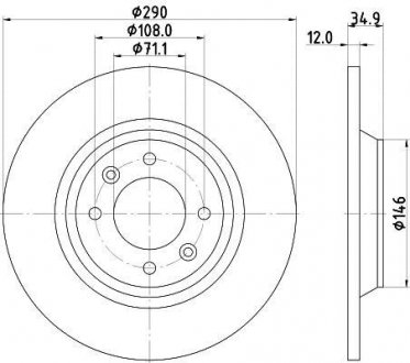 Тормозной диск HELLA 8DD355117291