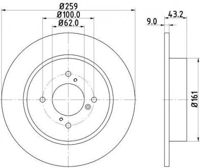 Тормозной диск HELLA 8DD355117301