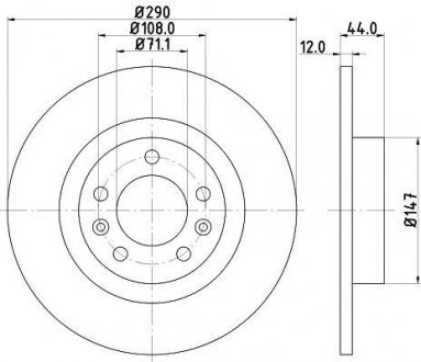 Диск тормозной 55380PRO HELLA 8DD355117991