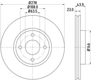 Диск тормозной 55524PRO HELLA 8DD355118181 (фото 1)