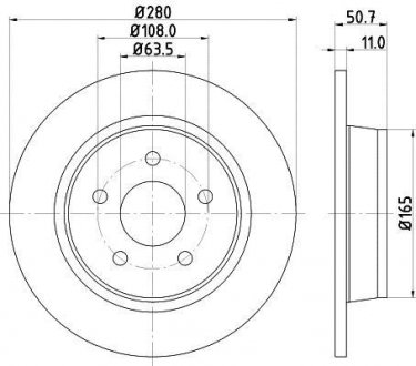 Диск гальмівний 55389PRO HELLA 8DD355118-211