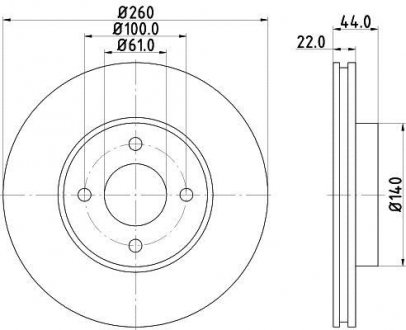 Диск тормозной 55399PRO HELLA 8DD355118291