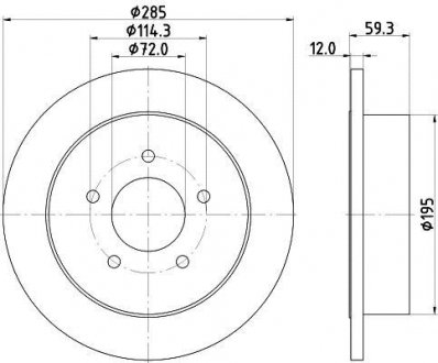 Тормозной диск HELLA 8DD355118341