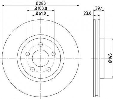 Диск тормозной 50334PRO HELLA 8DD355118601 (фото 1)