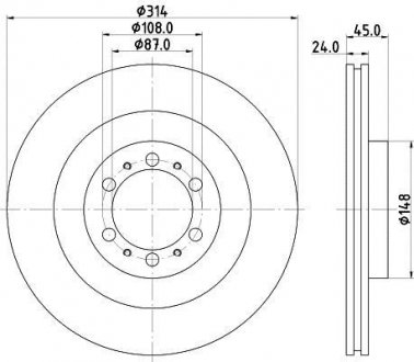 Тормозной диск 8DD 355 118-741 BEHR / HELLA 8DD355118741