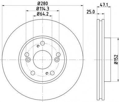 Диск гальмівний 54466PRO HELLA 8DD355118761 (фото 1)