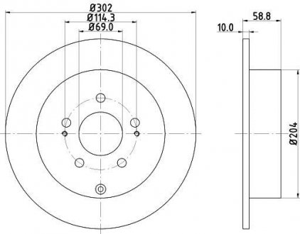 Тормозной диск HELLA 8DD355118801