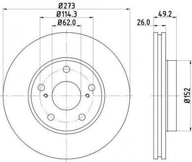 Диск гальмівний 54637PRO HELLA 8DD355118951