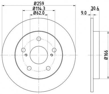 Тормозной диск зад. Auris/Corola 06- HELLA 8DD355118-981