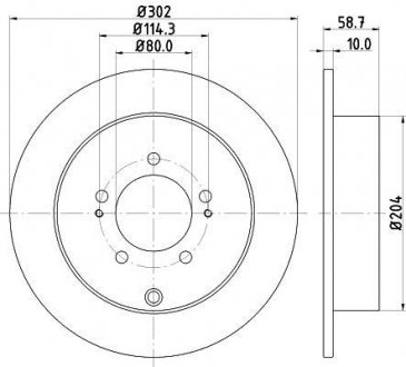 Тормозной диск 8DD 355 119-061 BEHR / HELLA 8DD355119061