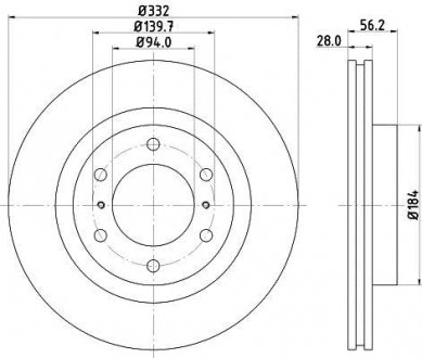 Диск гальмівний 54672PRO HELLA 8DD 355 119-081