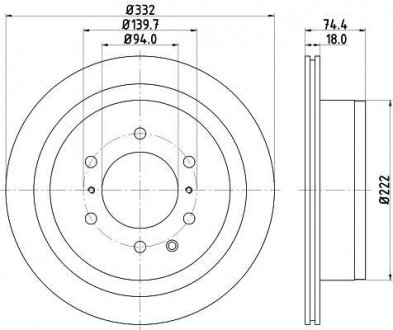 Диск гальмівний 54673PRO HELLA 8DD 355 119-091