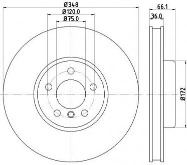 Тормозной диск 8DD 355 119-261 BEHR / HELLA 8DD355119261 (фото 1)